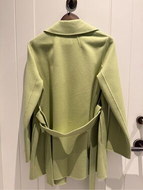 Women’s Light Green Belted Wool Coat